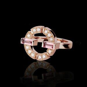 Trendy Design Zircon Unique Hollow Rings for Women, INDN8322